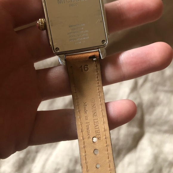 Michele Deco 16 Diamond Two-Tone Watch w/ Calfskin